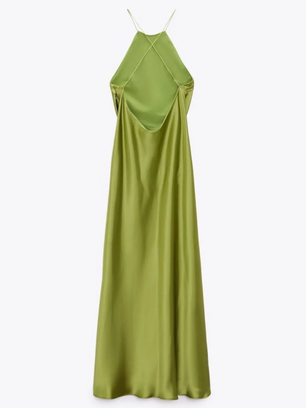 ZARA Satin Slip Dress with Spaghetti Straps NWT M - Picture 9 of 16